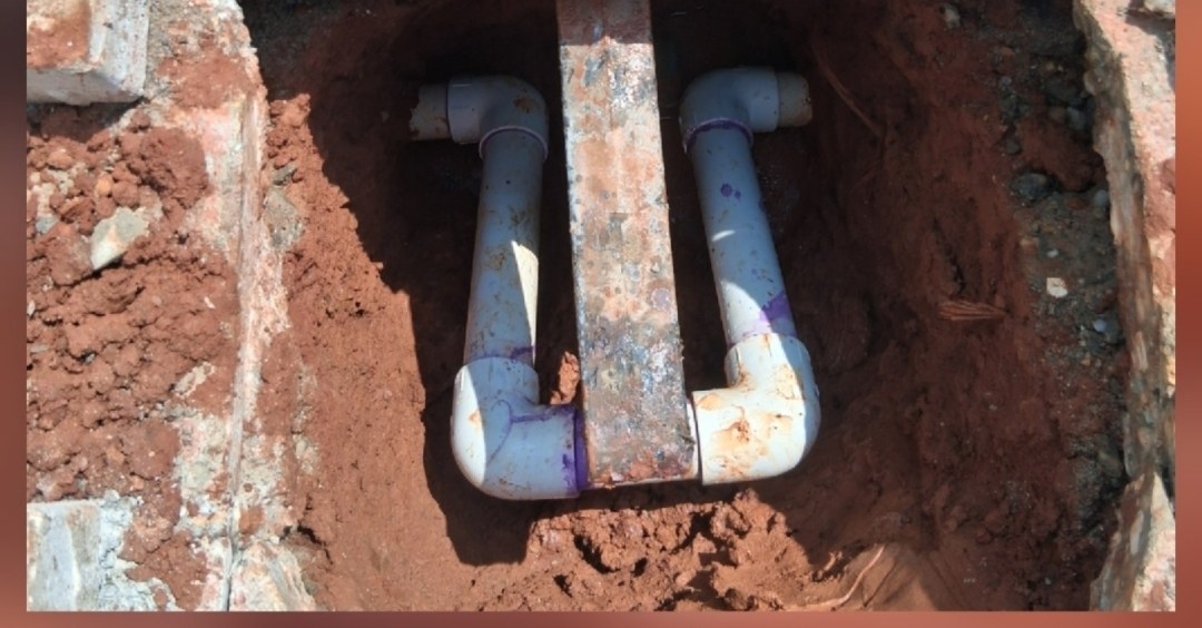 New plumbing fitted after the damaged section was removed.